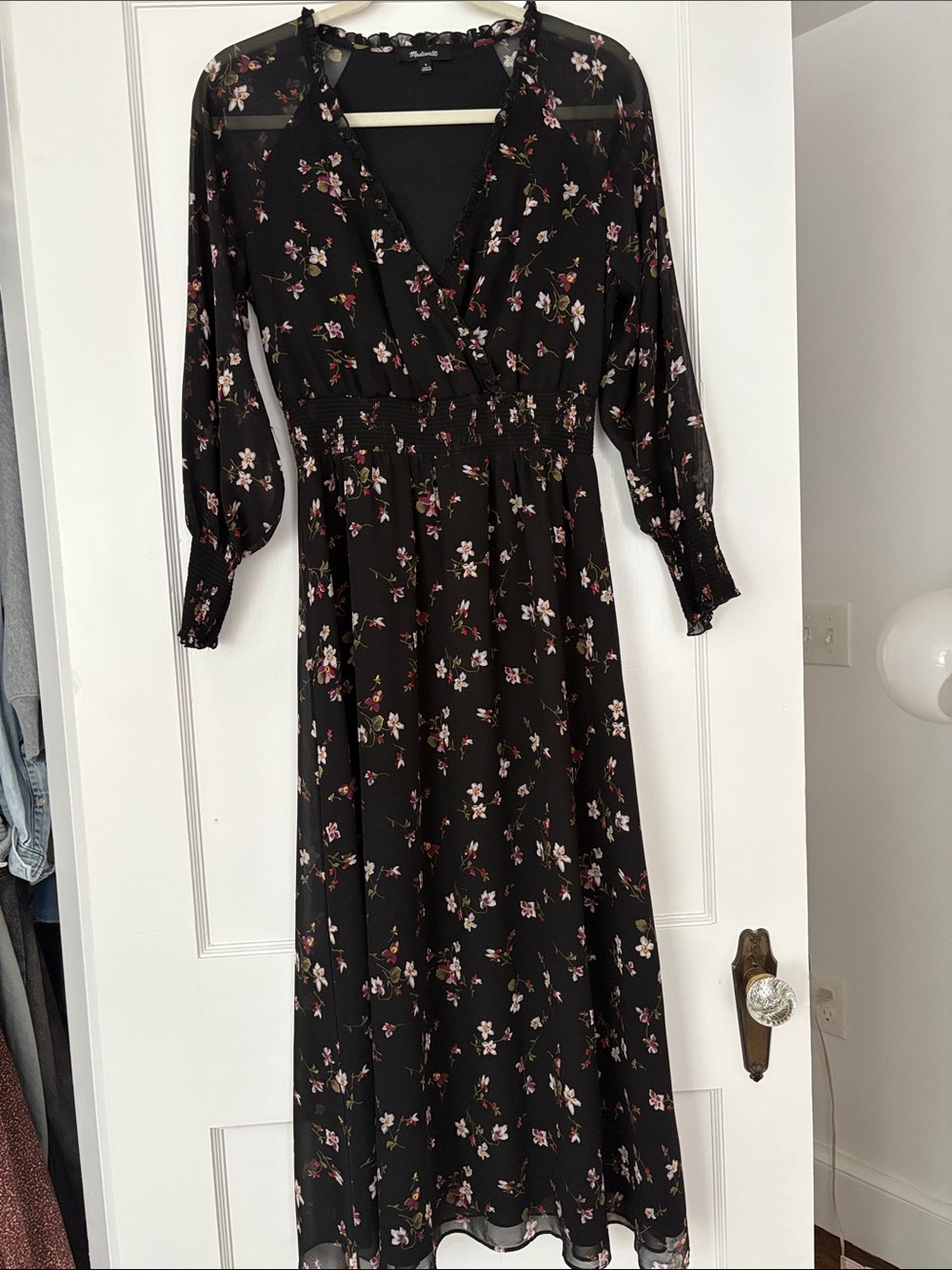 Madewell Black Floral Maxi Dress